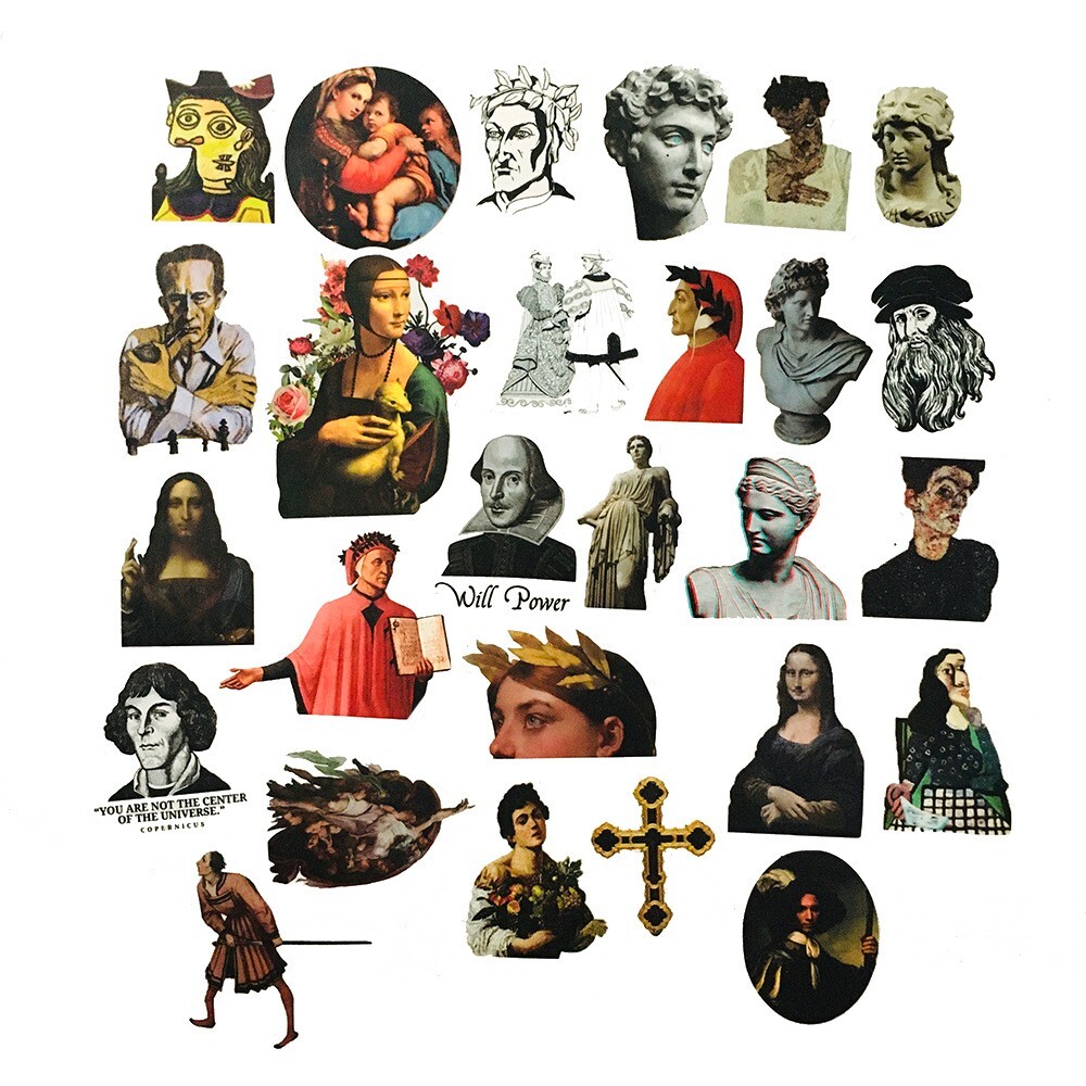 150pcs Famous Painting Vinyl Stickers, Artist Monet Van Gogh,0012345