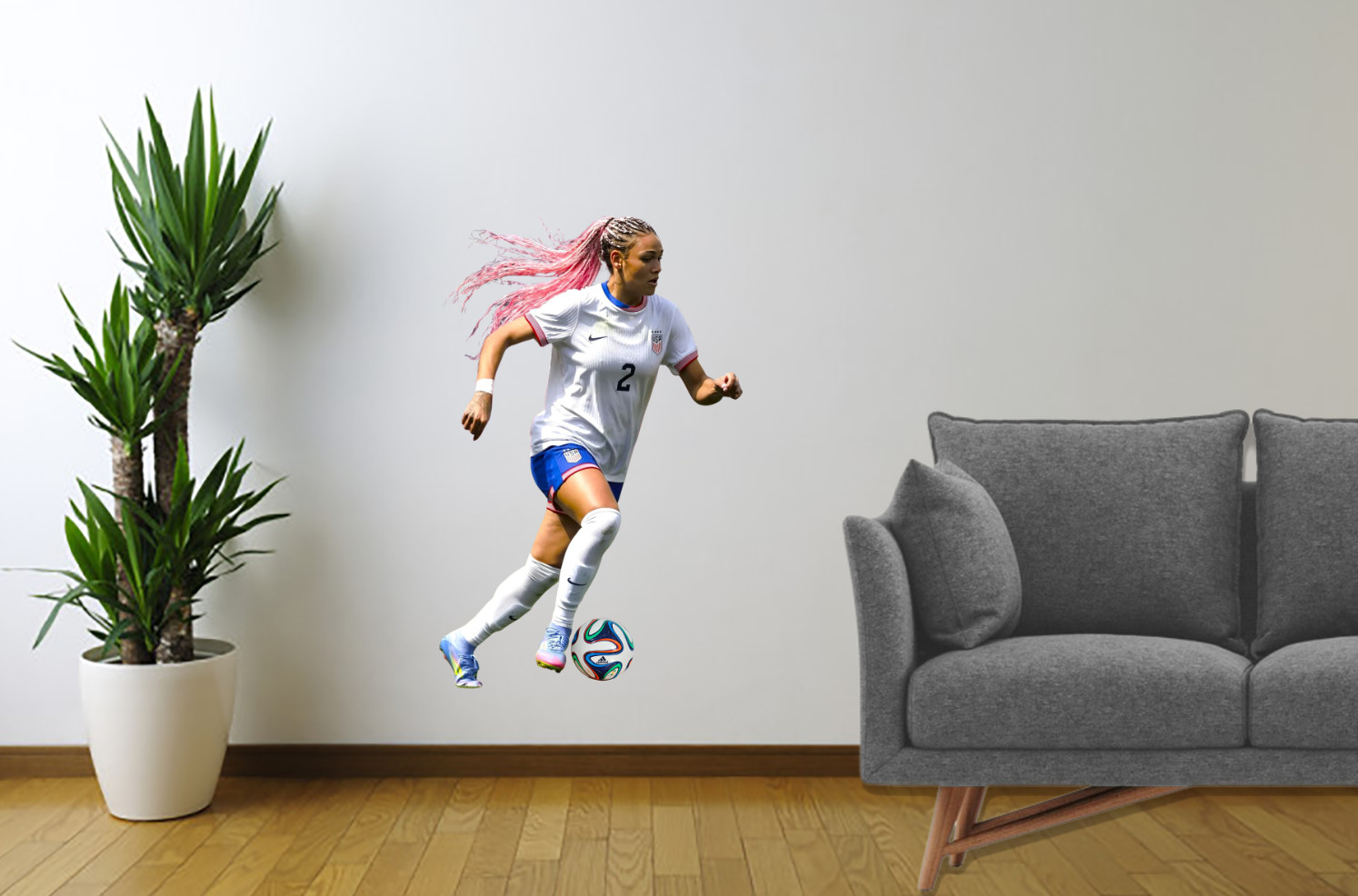 Trinity Rodman Wall Sticker Vinyl Removable Decal Womens Soccer Decor Reusable