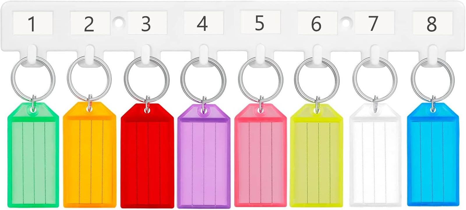 Key Tag Rack Hook Style Plastic Wall Mounted Key Holder Organizer with Transpare