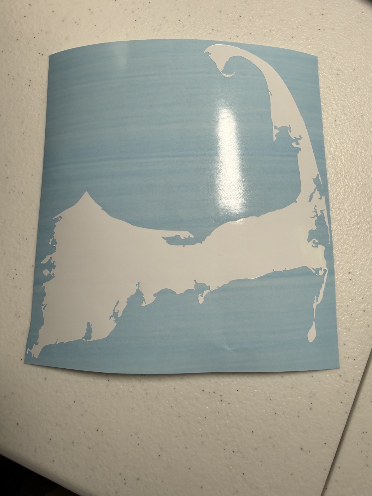 Pair – Cape Cod Decal Many colors and sizes Massachusetts Down The Cape