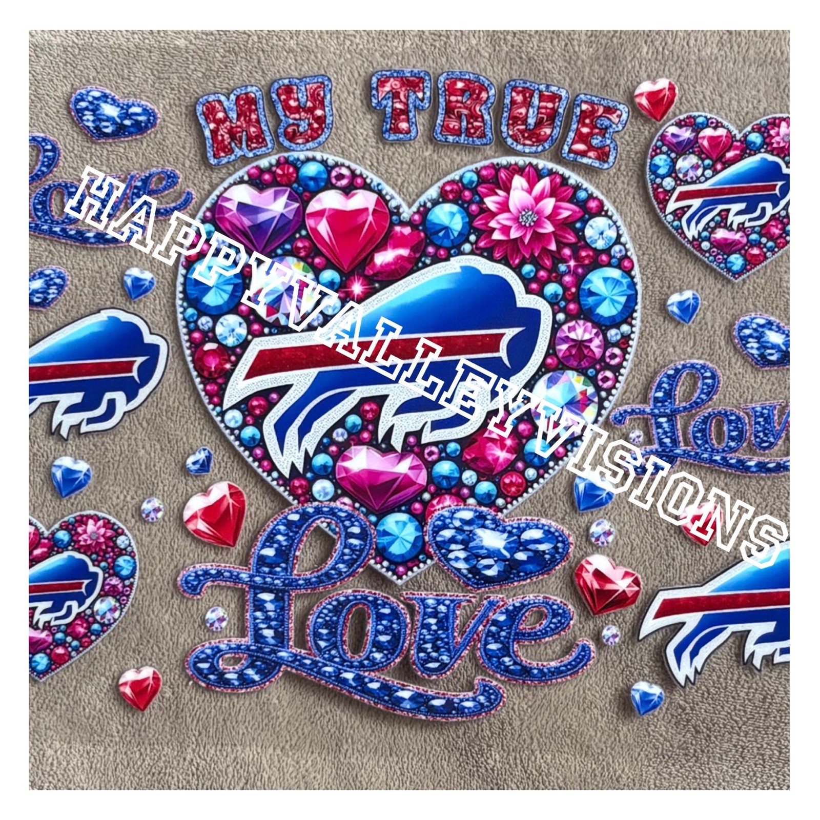 BUFFALO BILLS Football UV DTF Transfer Sticker Cup Wrap DIY Cups Glasses Bottles