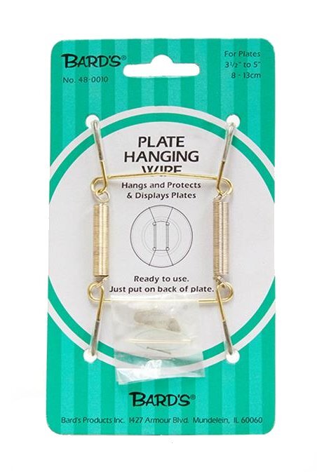 Deluxe Wire Plate Hanger CHOICE of 6 Sizes BRASS or WHITE – FREE SHIPPING