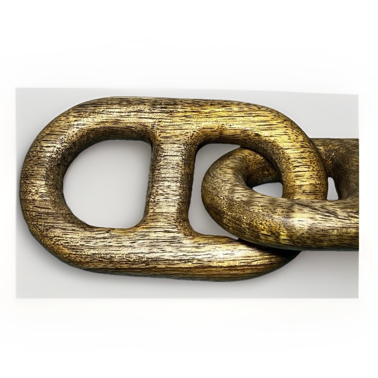 Hand Carved Hand Whittled Mariner 18 Inch Hard Wood Chain From One Solid Piece