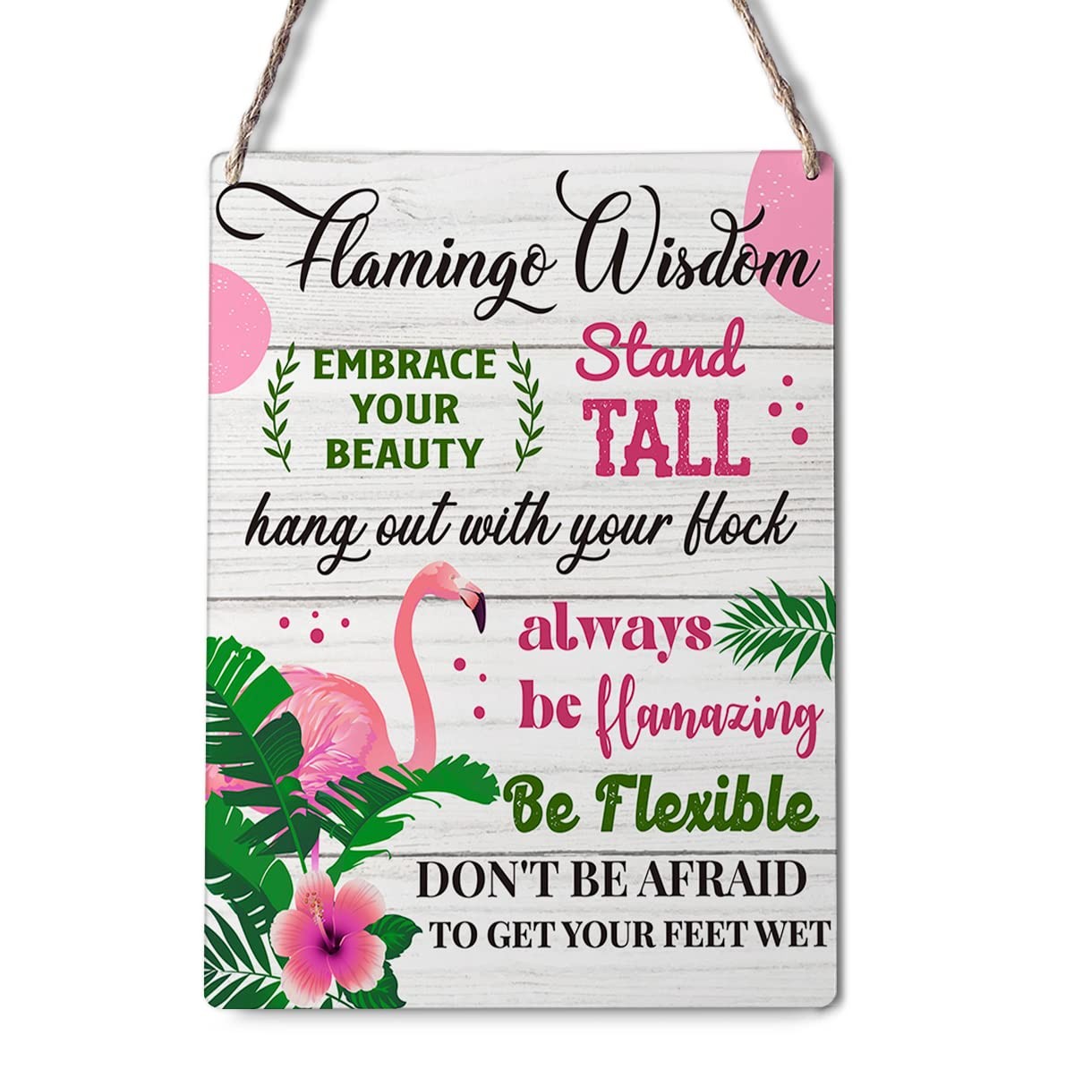 Rustic Wooden Flamingo Wall Decor Pink Summer Farmhouse Flamingo Sign
