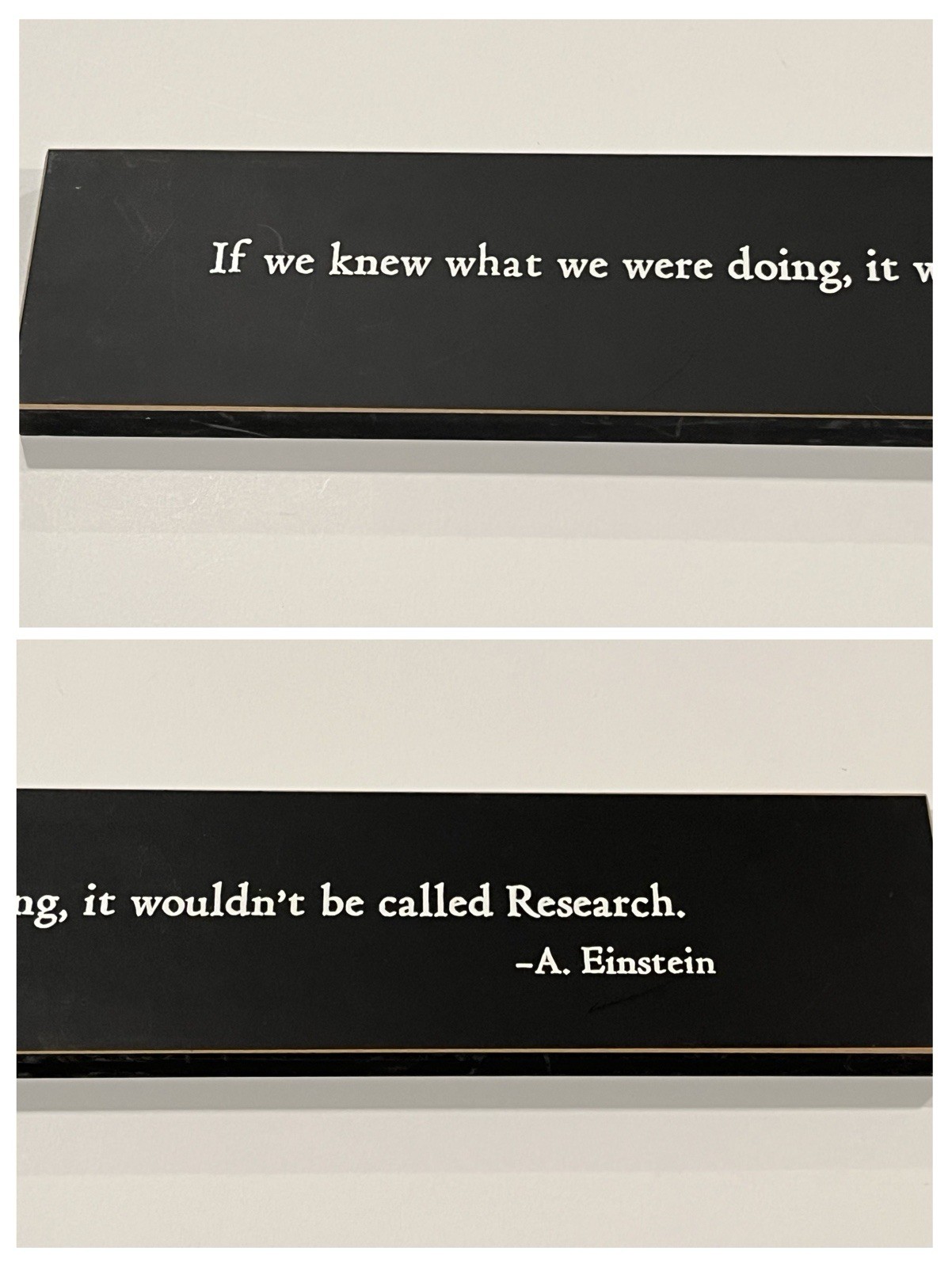 Albert Einstein Wooden Home Decor Sign “It Wouldn’t Be Research” 20 in
