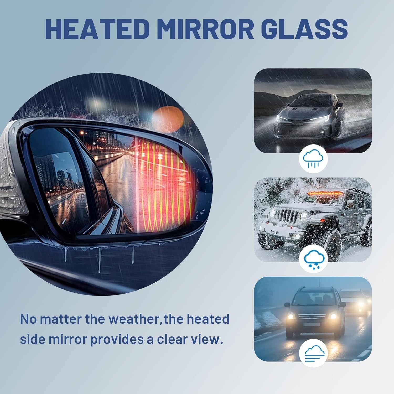 Driver Left Side Mirror Glass – Compatible with Jeep Vehicles – Compass 2017-…
