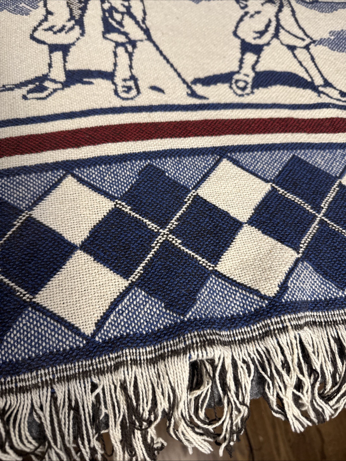 VTG Simply Country Classic Golf Tapestry Throw Blanket 72 x 48″ Fringe Plaid