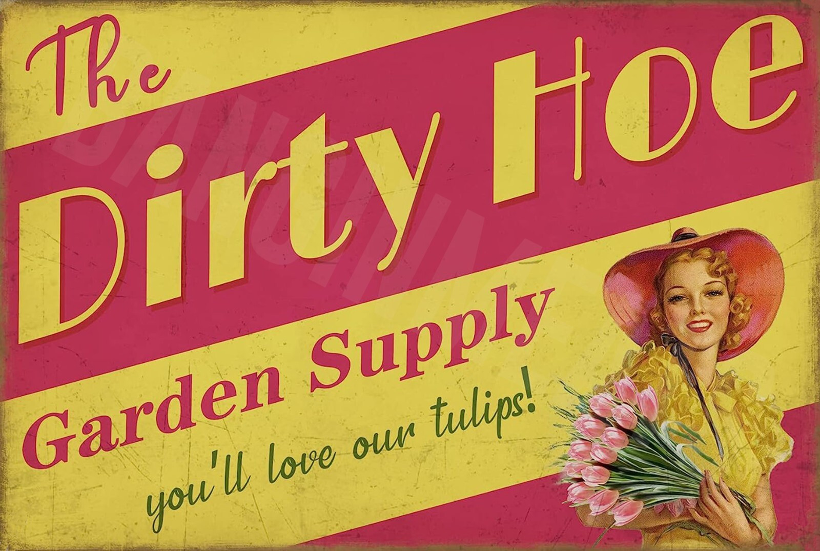 Aluminum Metal Sign Dirty Hoe Garden Supply 8×12 Outdoor Funny Sign