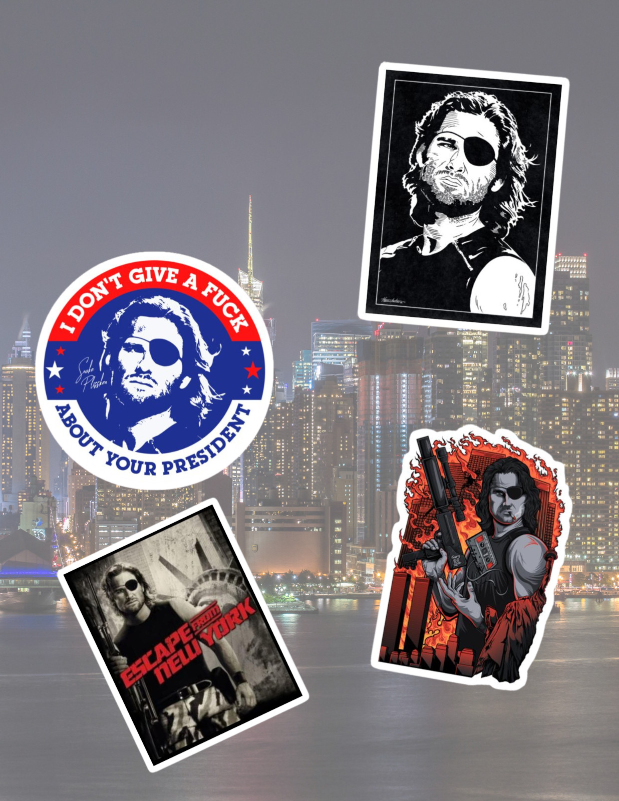 Escape From New York 80’s Movie 4pc Sticker Pack