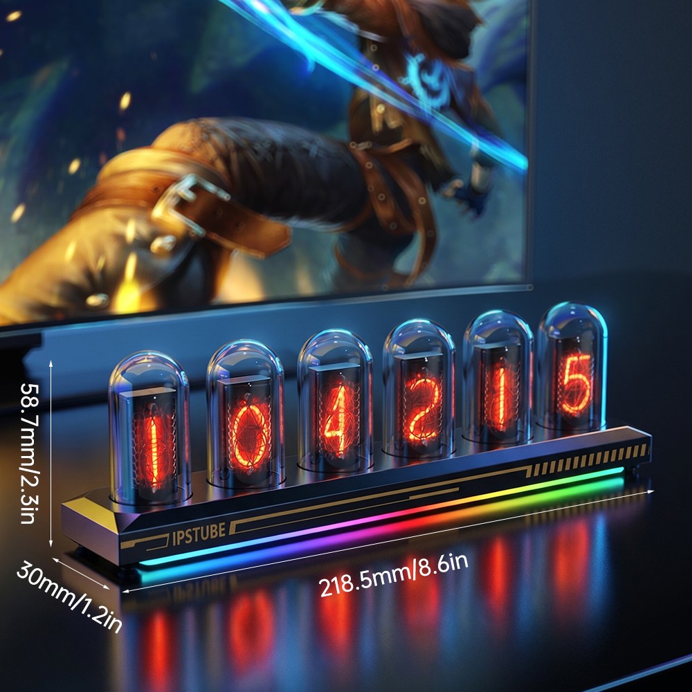 Nixie Tube Clock Wi-Fi SYNC 12/24H No Assembly Required A Retro Gift for Friends