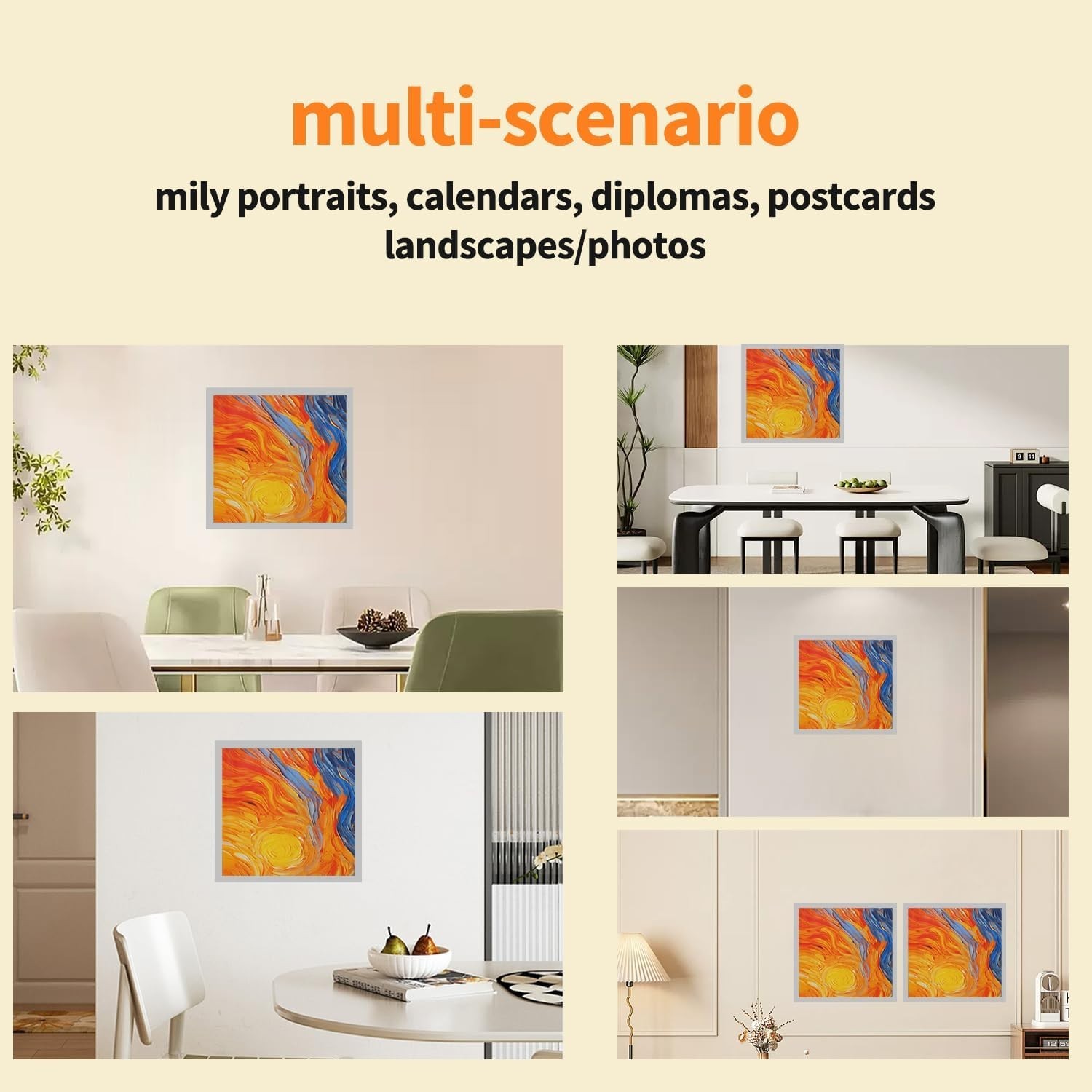 Versatile 12×12 Black Diamond Art Frames – Easy Magnetic Installation Set of 4