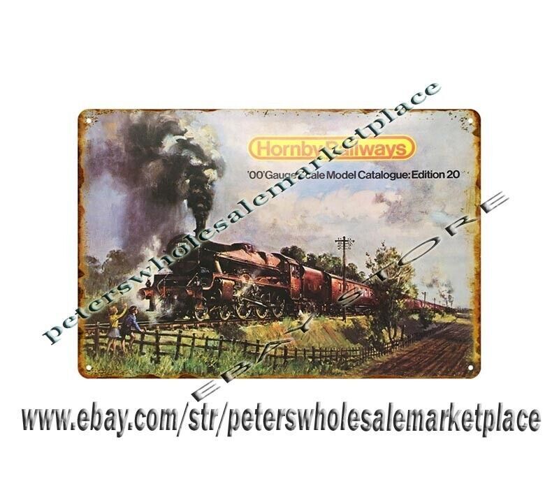 1974 Hornby Railways Model Train hobby toy metal tin sign master bedroom decor