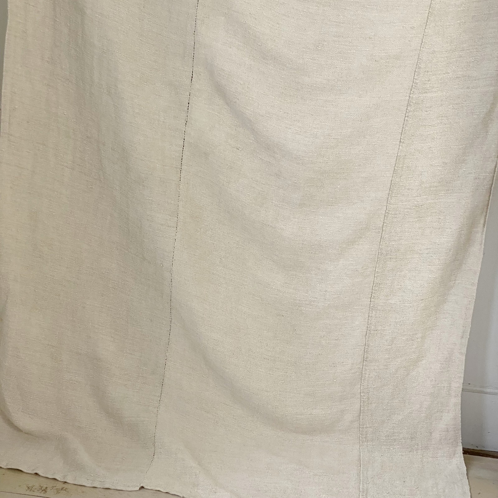 Antique heavy hemp blanket herringbone weave 3 pounds organic linen nubby sheet