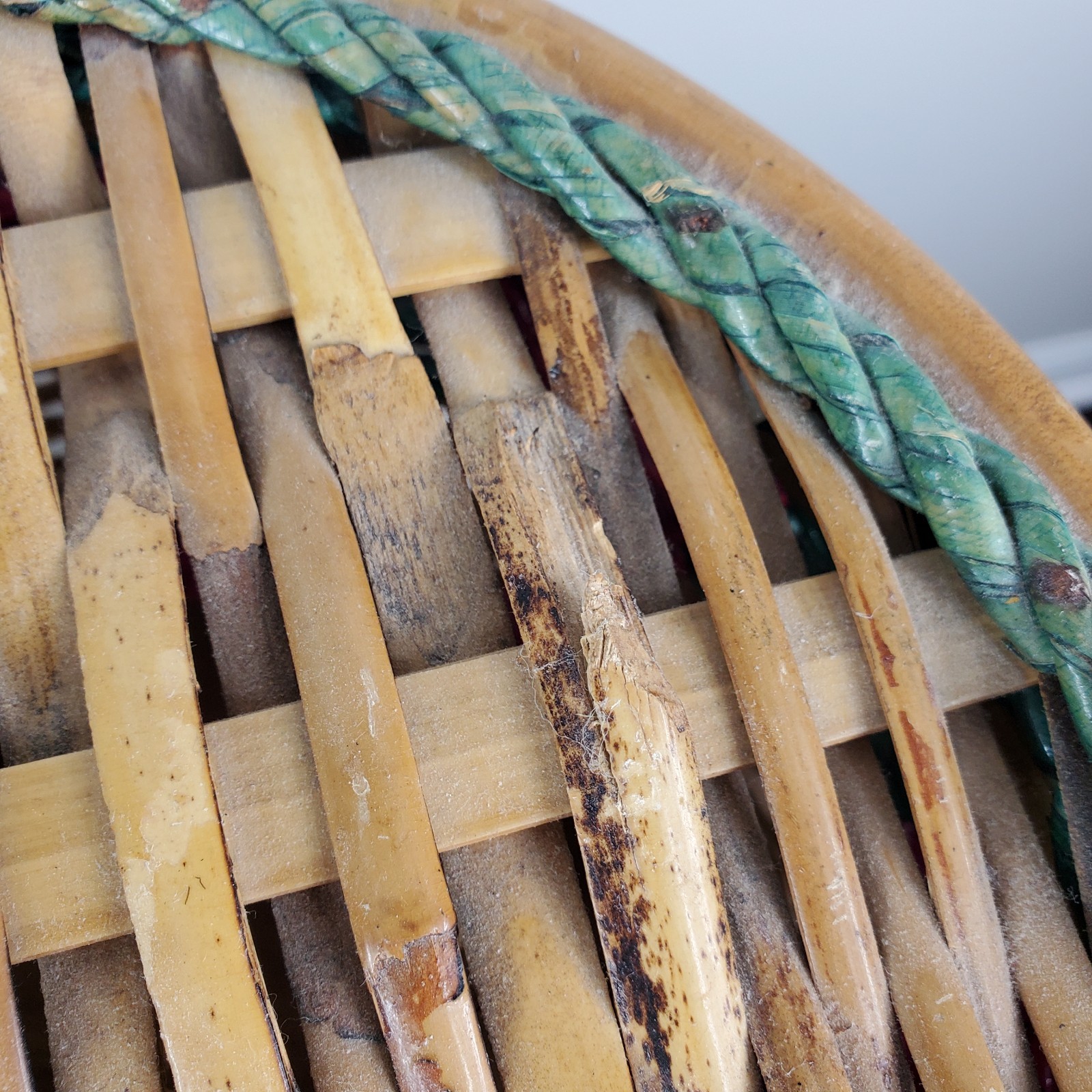 Heart Shaped Picnic Storage Basket Woven Wicker Rattan Handles Valentines