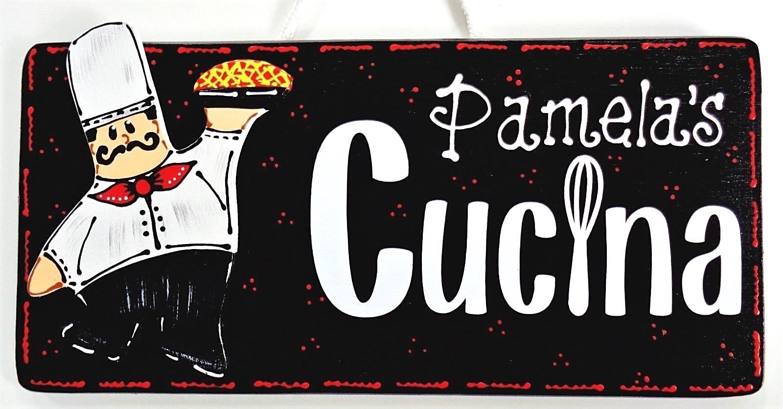 Personalize FAT CHEF CUCINA SIGN Kitchen Name Wall Plaque Bistro Italian Decor