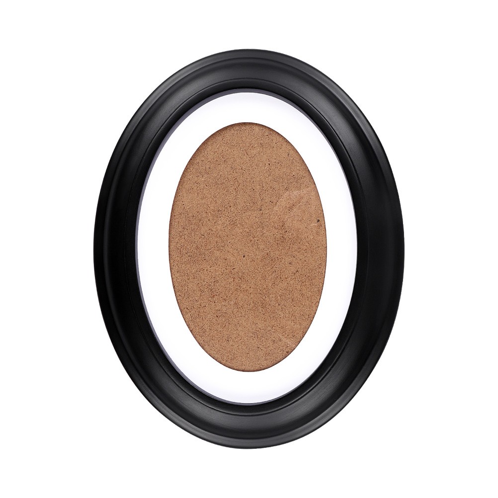 Black Oval Wooden Photo Frame As Home Decorating Tool and Wall Hanging