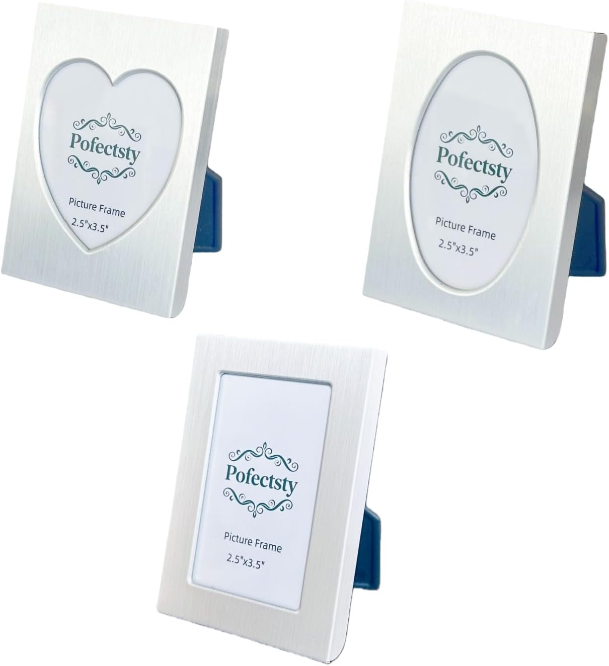 2.5×3.5 Inch Mini Metal Picture Frame Set Set of 3, 2 1/2 x 3 1/2 Matte Brush…
