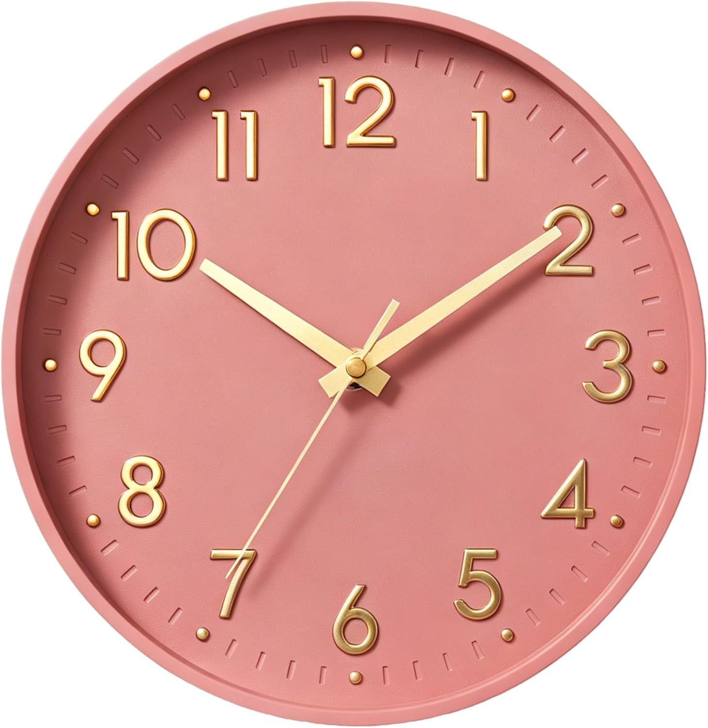 Wall Clock 8 Inch, Battery Operated Silent Non-Ticking Modern Analog Clock Decor