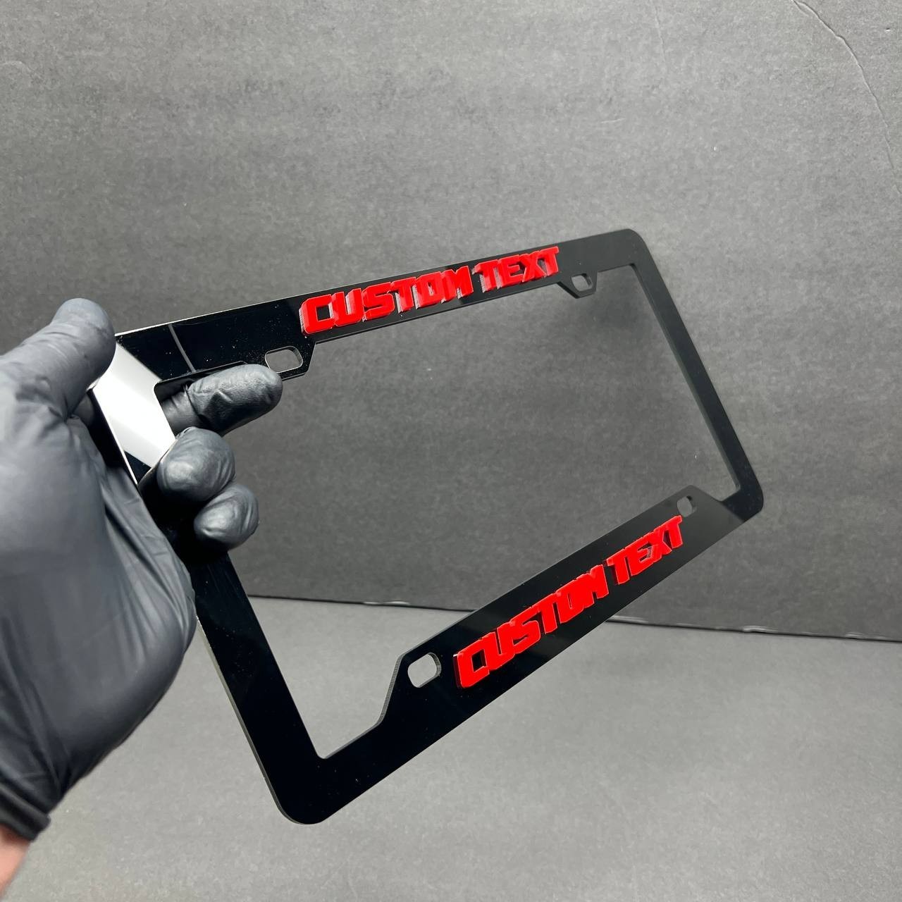 Personalized TEXT NAME LOGO Custom Car License Plate Frame 3D Laser Multicolor