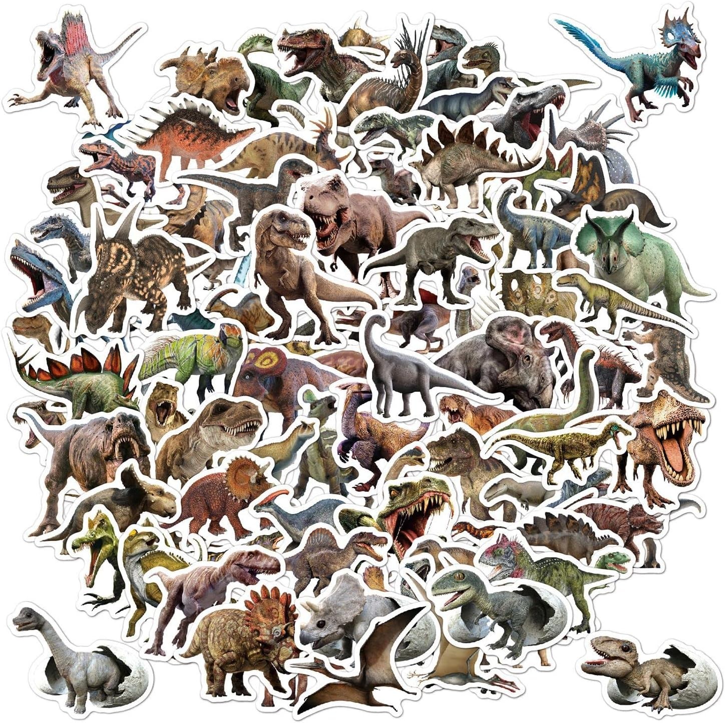 100pcs Jurassic Dinosaur Stickers for Kids Waterproof Vinyl Dino Colorful
