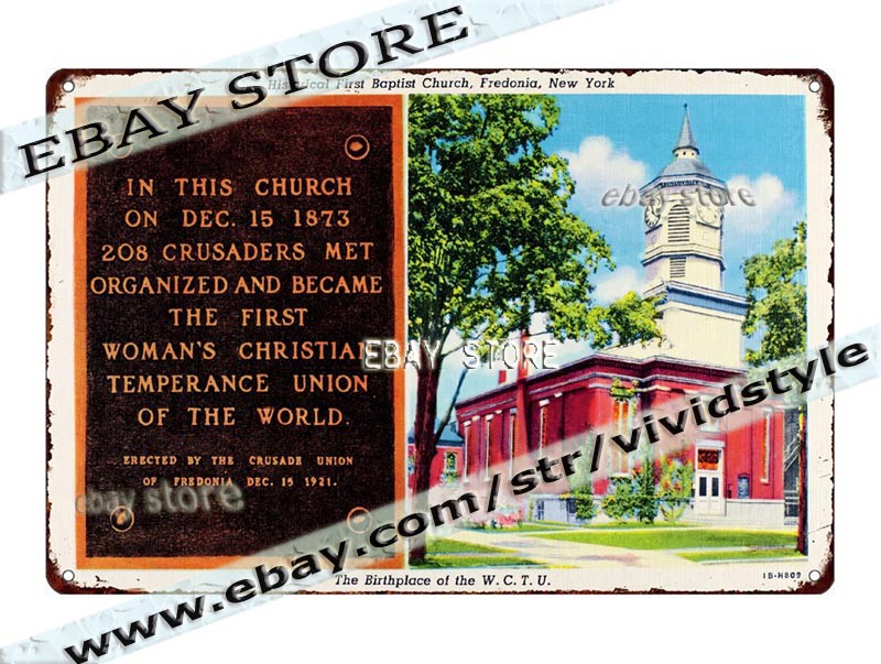 Tin Sign 1941 Historic First Baptist Church Fredonia New York restaurant pub