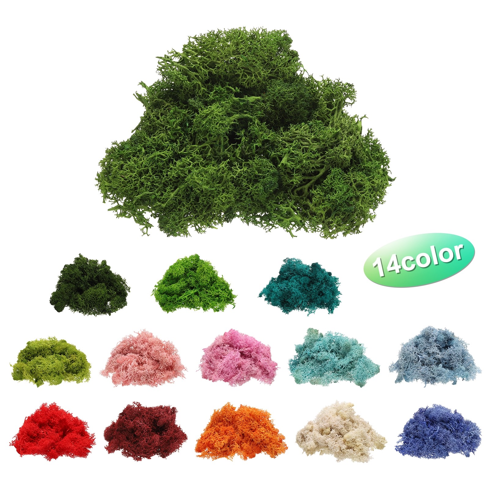 Preserved Reindeer Moss 4 OZ Fake Moss for Crafts Green