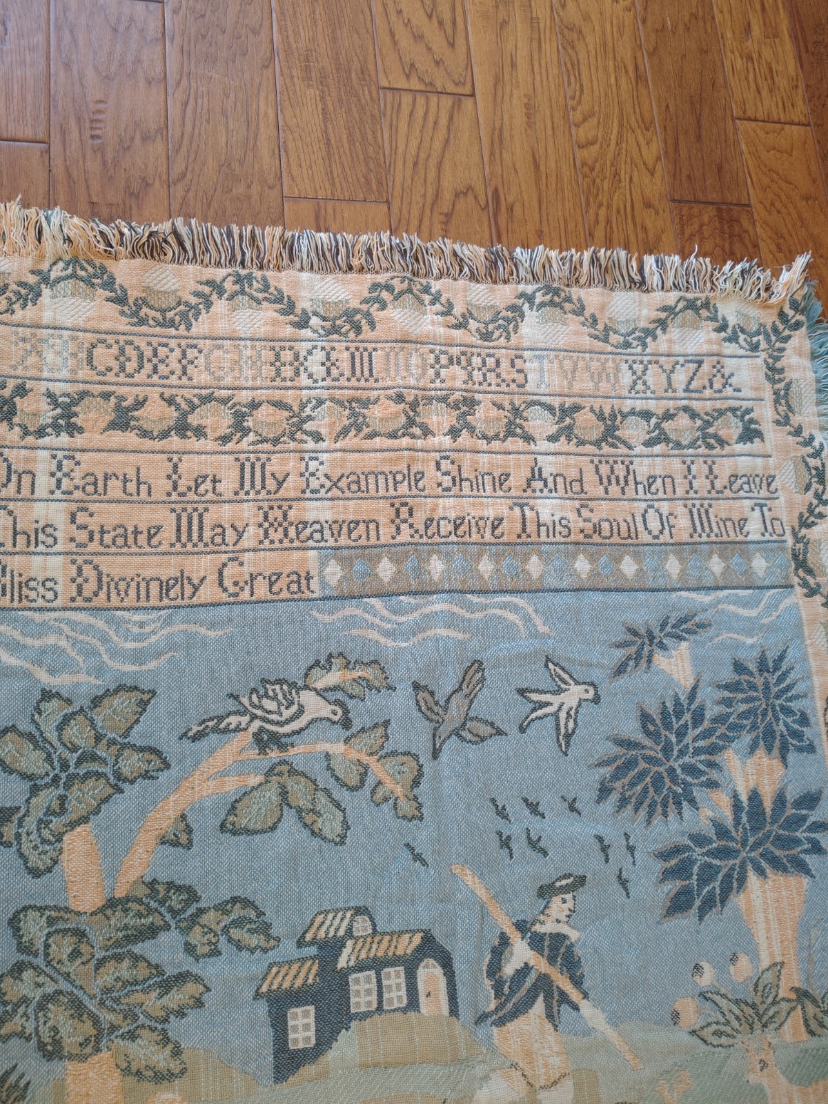 Blanket/Throw Goodwin Weavers 100% Cotton USA Williamsburg Pattern 48″ X 67″