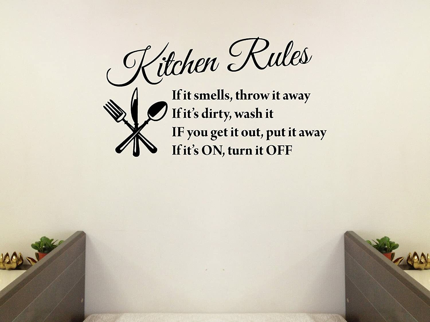 Kitchen Rules Art Home Mural Décor Vinyl Wall Art Inspirational Quotes Decal