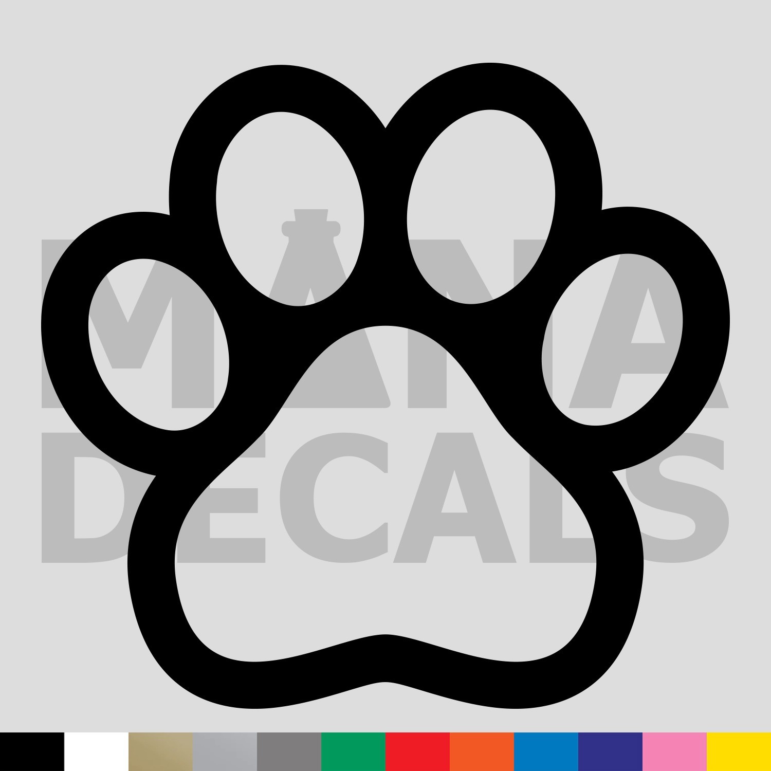 Paw Print Outline Vinyl Die Cut Decal Sticker – Cat Dog Pet Animal