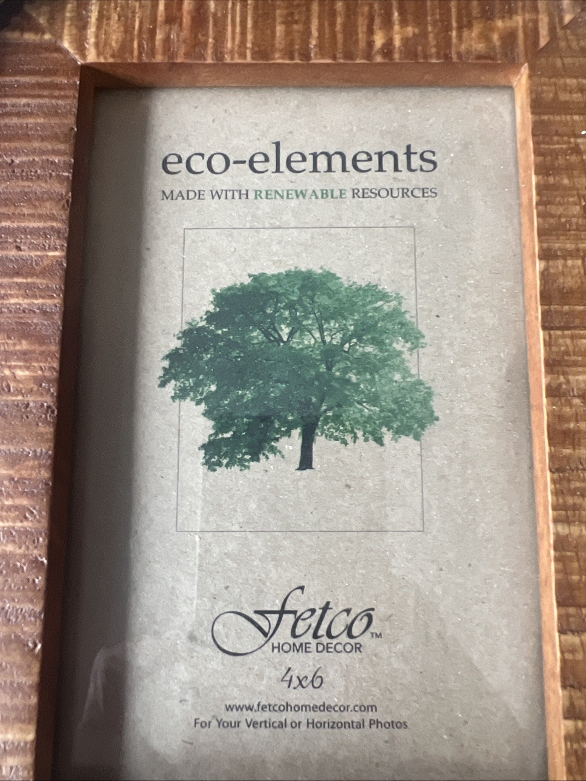 Eco Elements 4×6 Ashfield & Walnut Wood Picture Frame Fetco Renewable New In Box