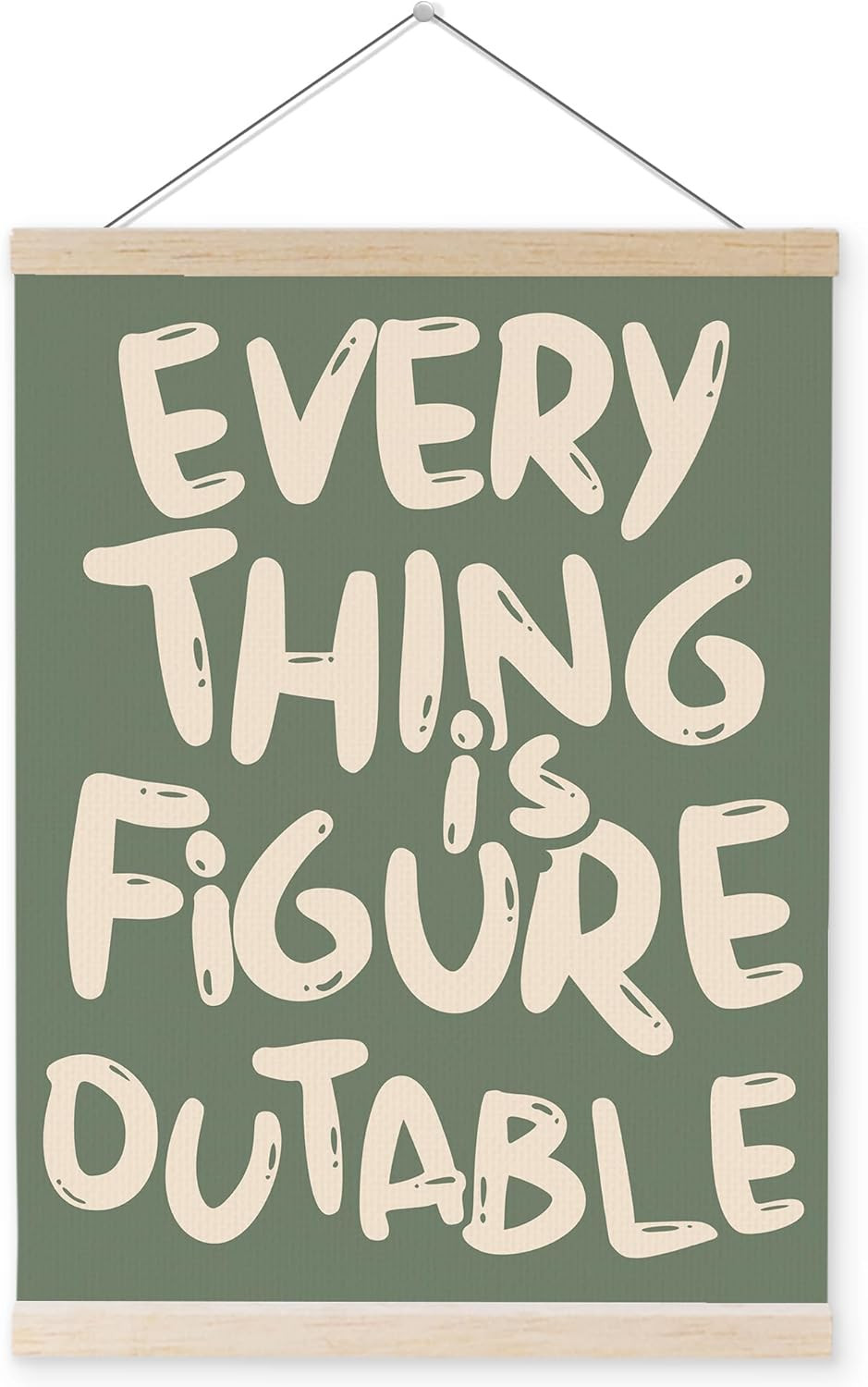 Everything Is Figureoutable Inspirational Wall Art Poster Hanger Frame, Positive