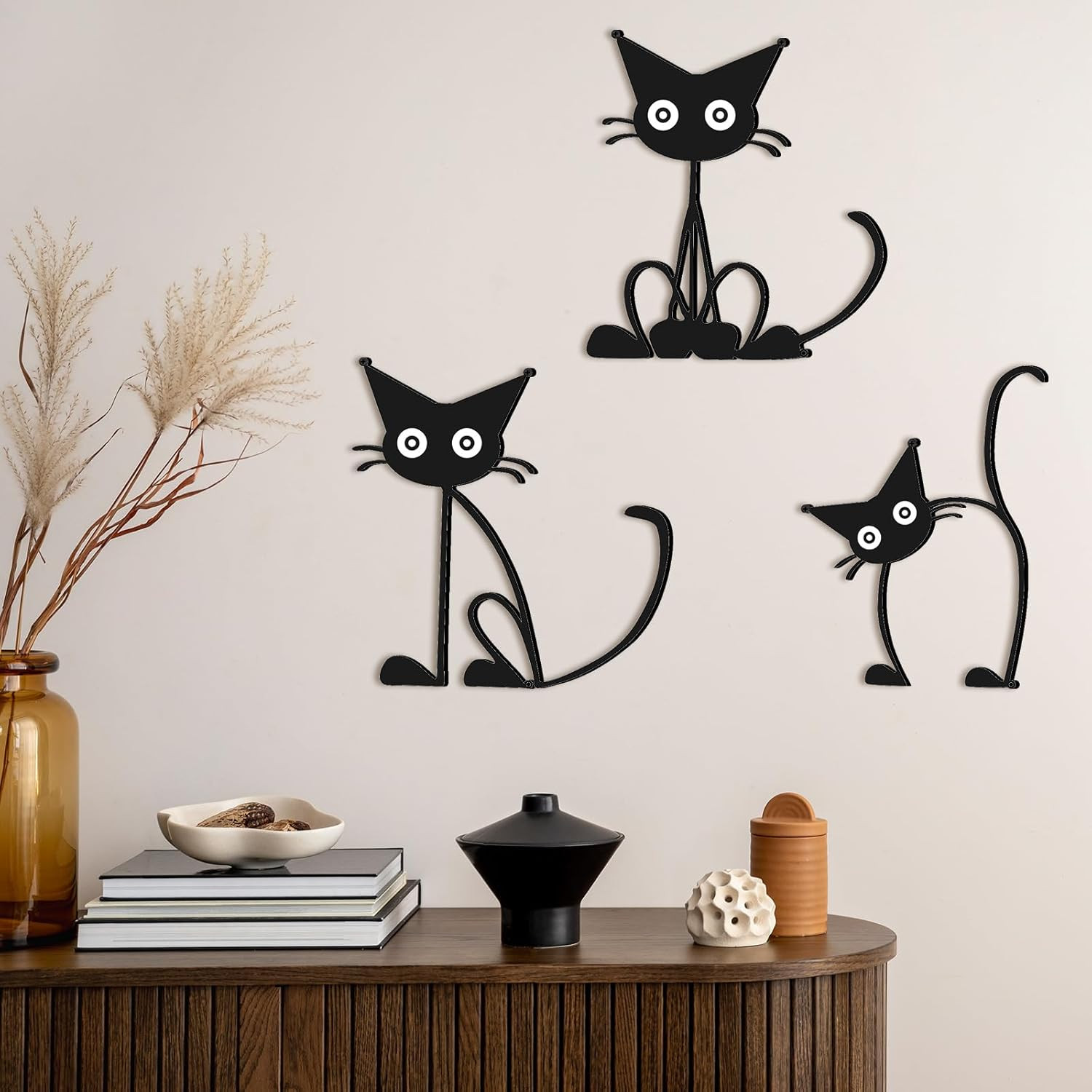 3 Pcs Cat Wall Art Decor Metal Wall Sculptures Decor For Cats Lover 11.81″ New