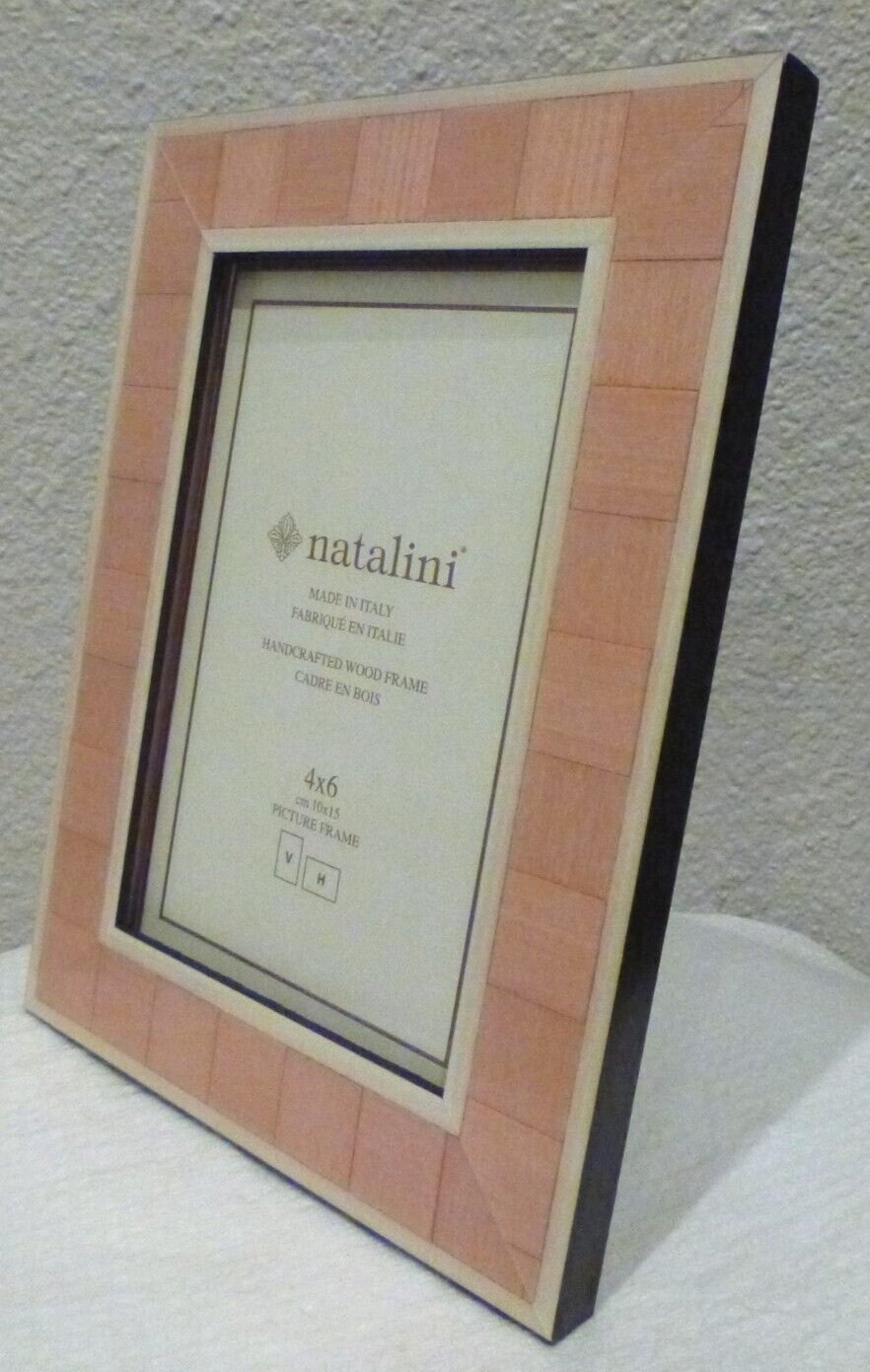 Natalini Picture Frame Handcrafted Real Wood Made in Italy 4×6 Pink Colorblock