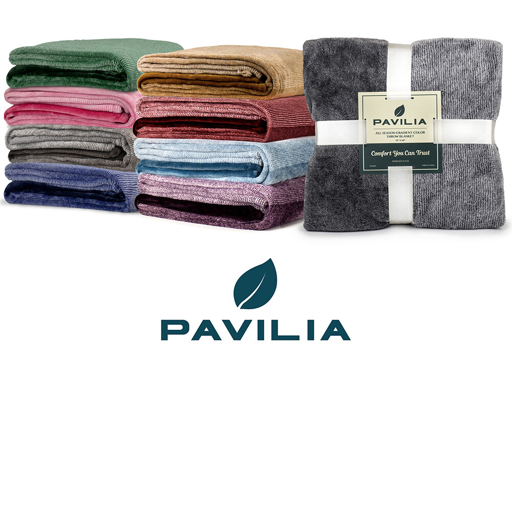 Gradient Ombre Fleece Throw Blanket Soft Plush Accent Decorative Bed Blanket