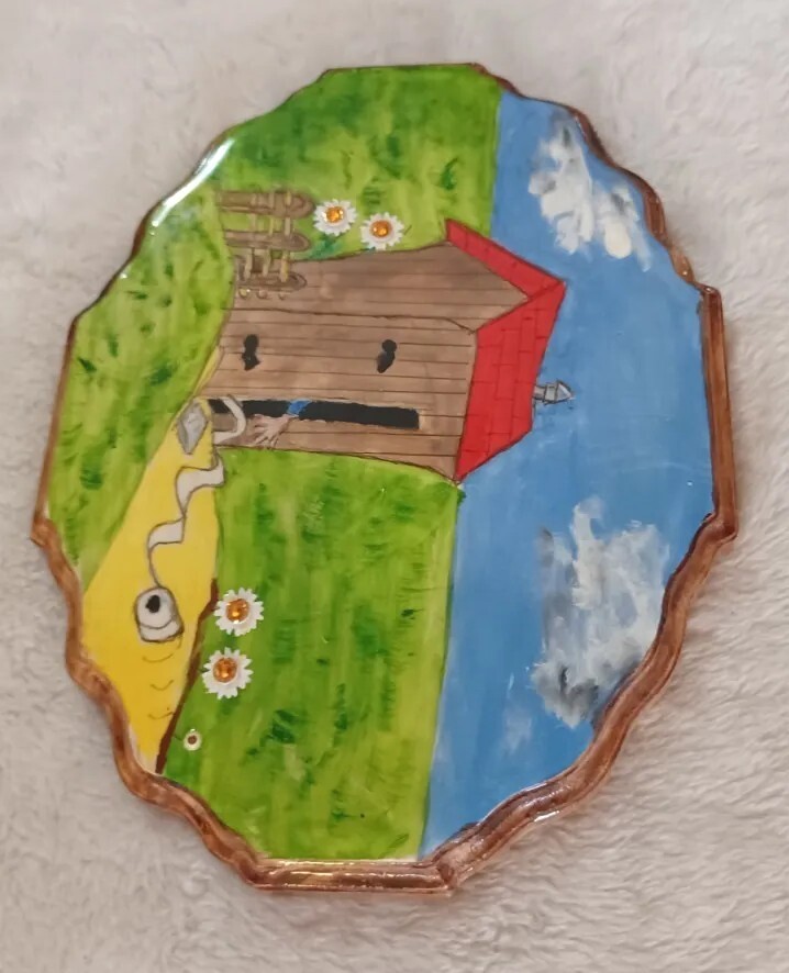 Bathroom Sign Funny Potty Humor Outhouse Wall Plaque Hand Painted Cabin Decor