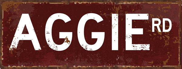 Colorful Aggie Road Street Sign, Graduation, University, Alumni, Mancave, Team S