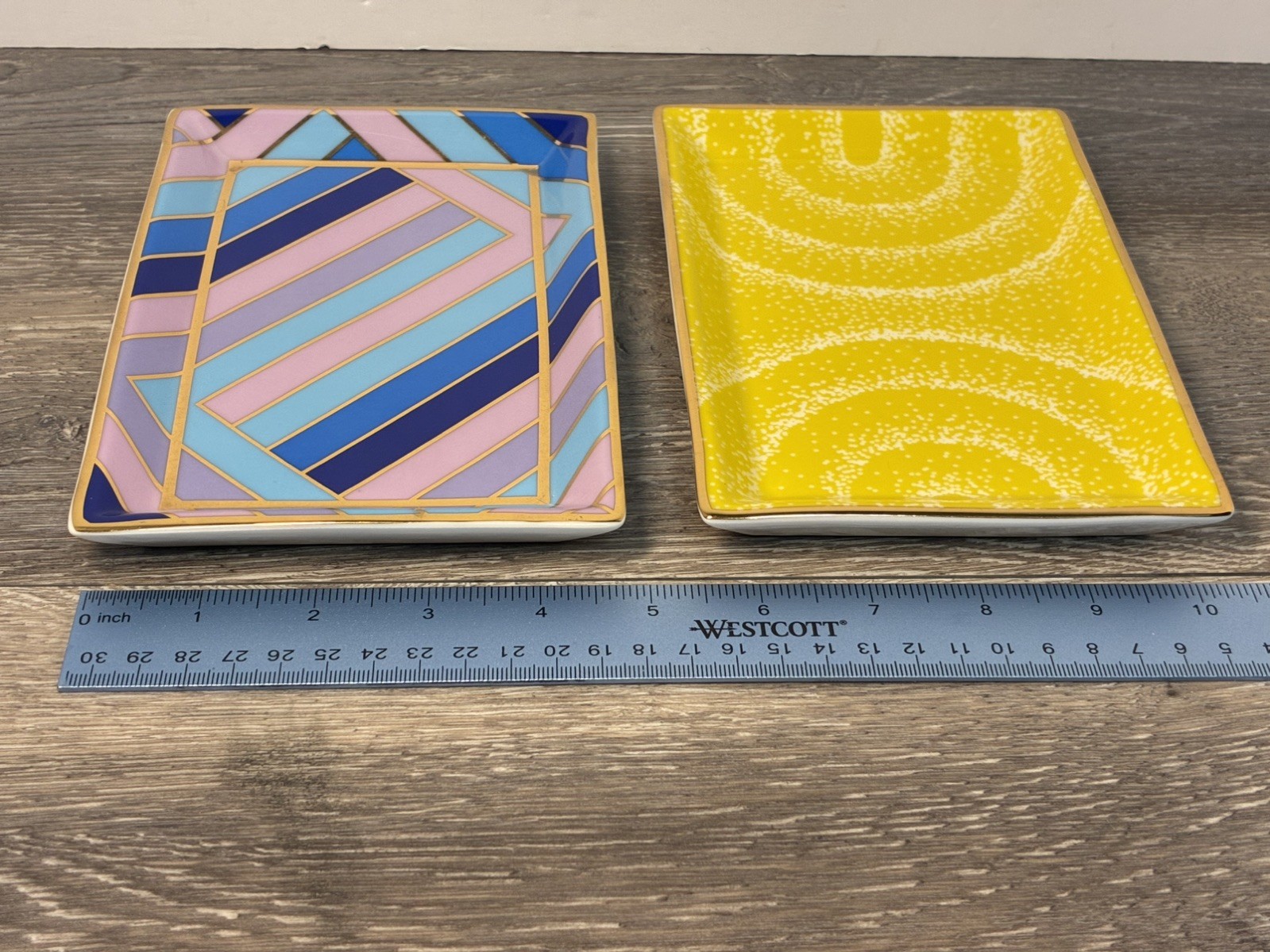 Jonathan Adler – Rectangle Trinket Trays – Vapor Yellow – + scala lavender lot 2