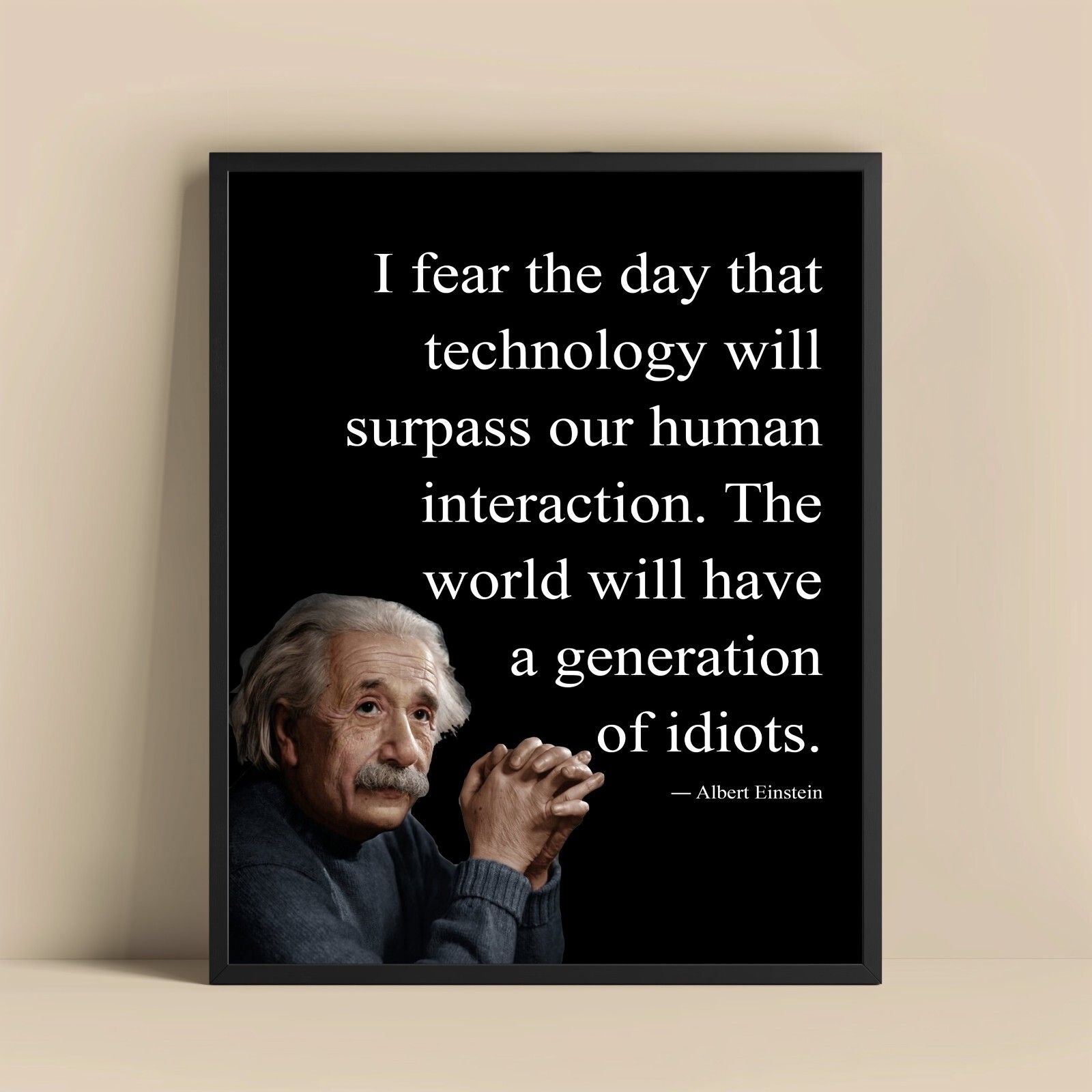 Albert Einstein Quote Print, Inspirational Wall Art,Motivational Einstein Poster