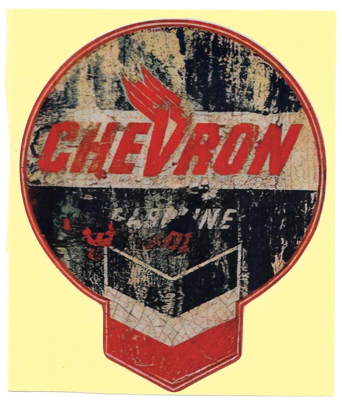 Vintage Chevron Gas Station Vinyl Sticker Distressed Retro Decal Oil Gasoline