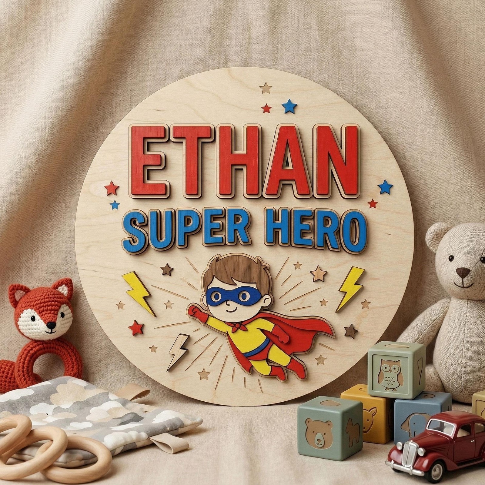 Personalized Superhero Name Sign, Kids Room Door Sign, Superhero Nursery Wall