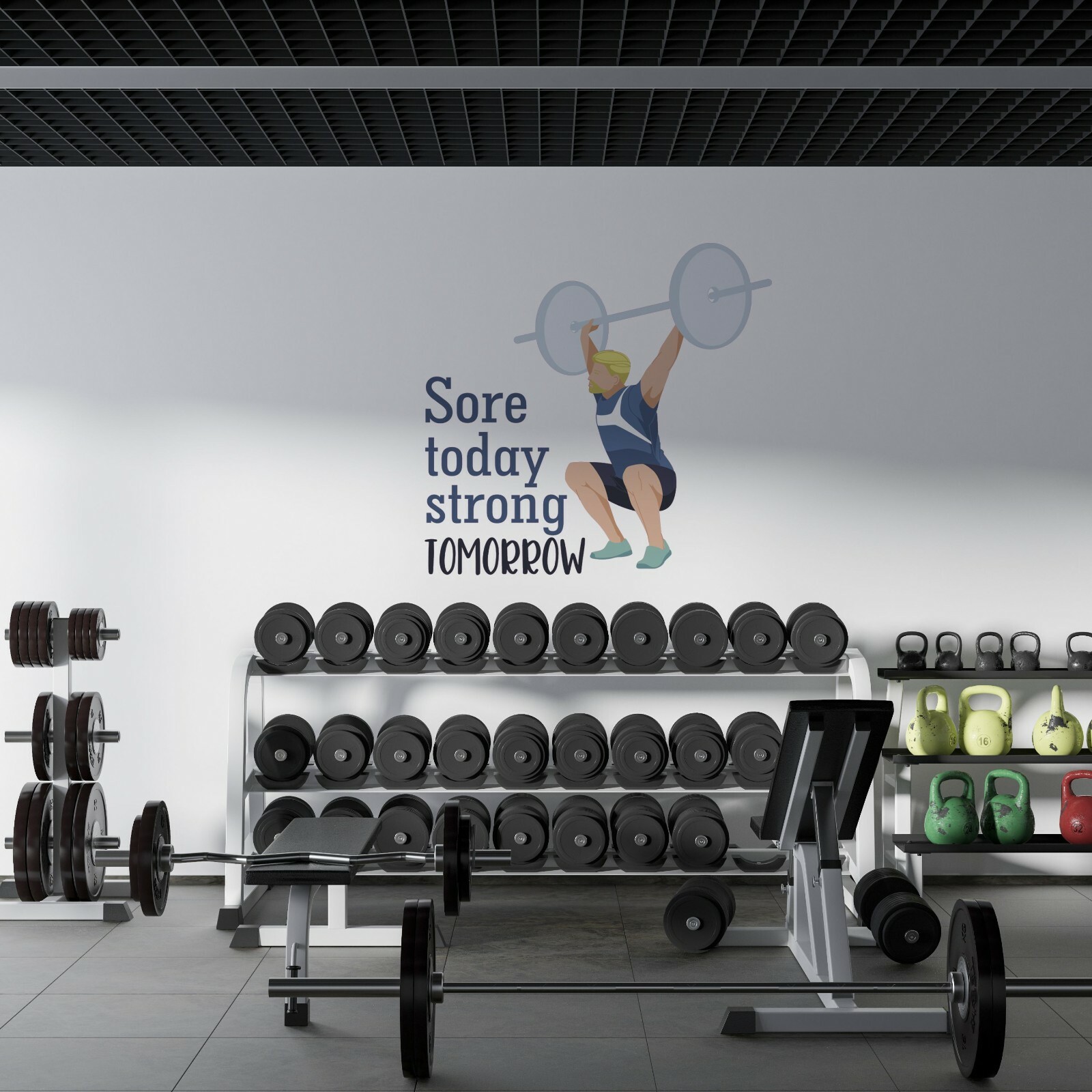 Weight Lifting Gym Exercise Workout Decor Fitness Quotes Vinyl Home Wall Decal