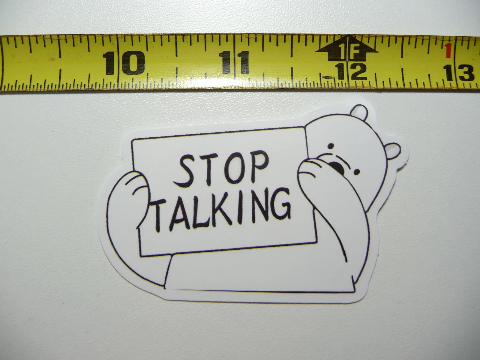 CAUTION DANGER STOP TALKING SMALL STICKER DECAL FUN LITTLE SIGNS FUNNY