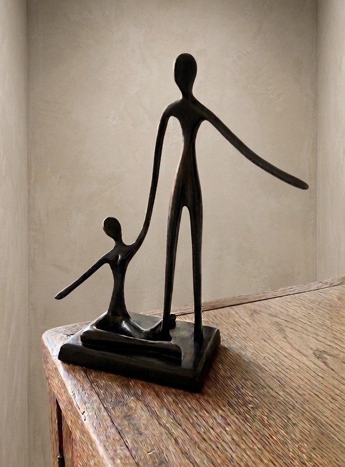 Modern “Ballet Dancers” Sculpture Black Metal Abstract Bodrul Khalique Style 10″