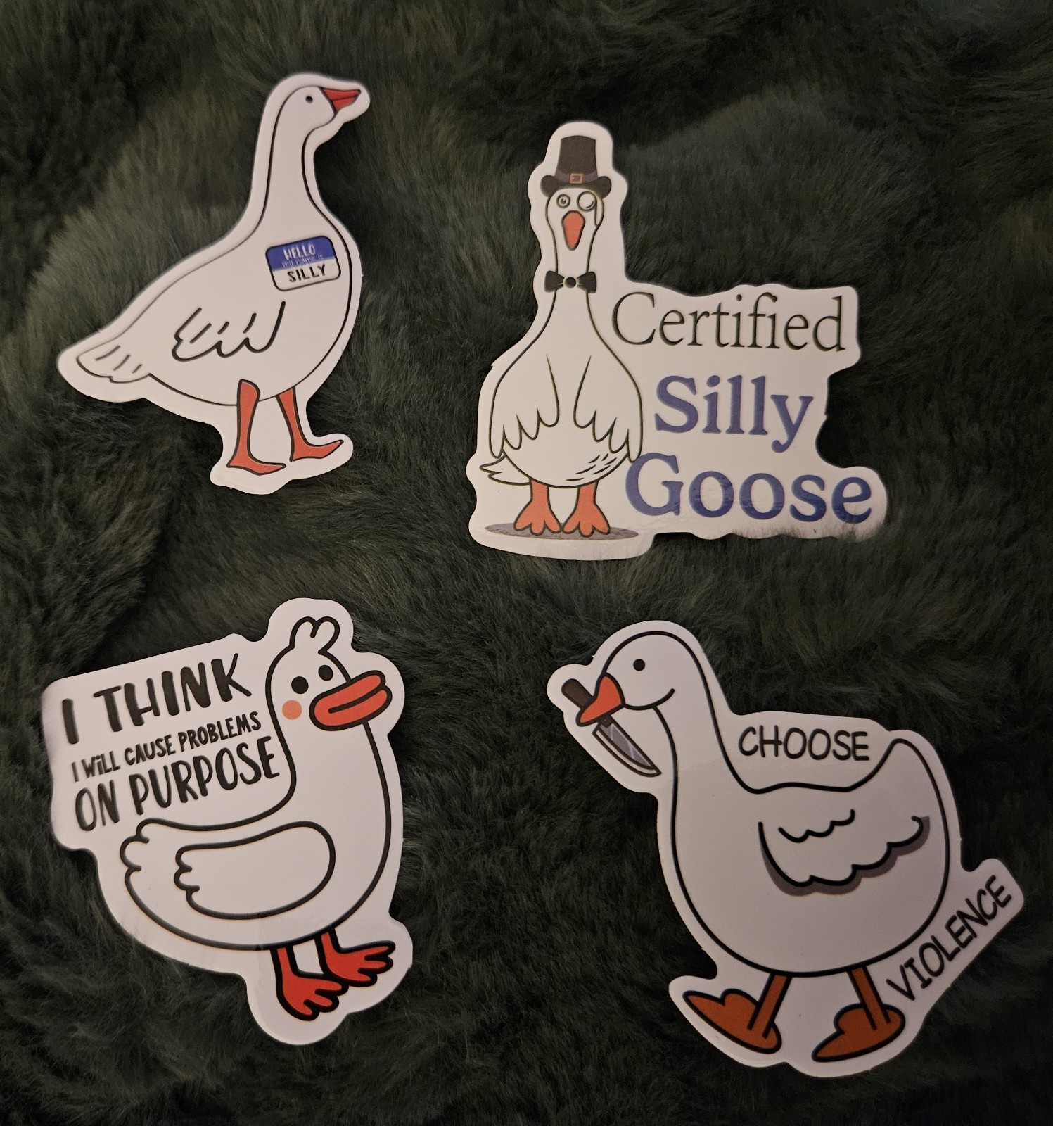 Certified Silly Goose Stickers Funny Decals Gag Gift Jam Band Slaps 4 Set NEW!🪿