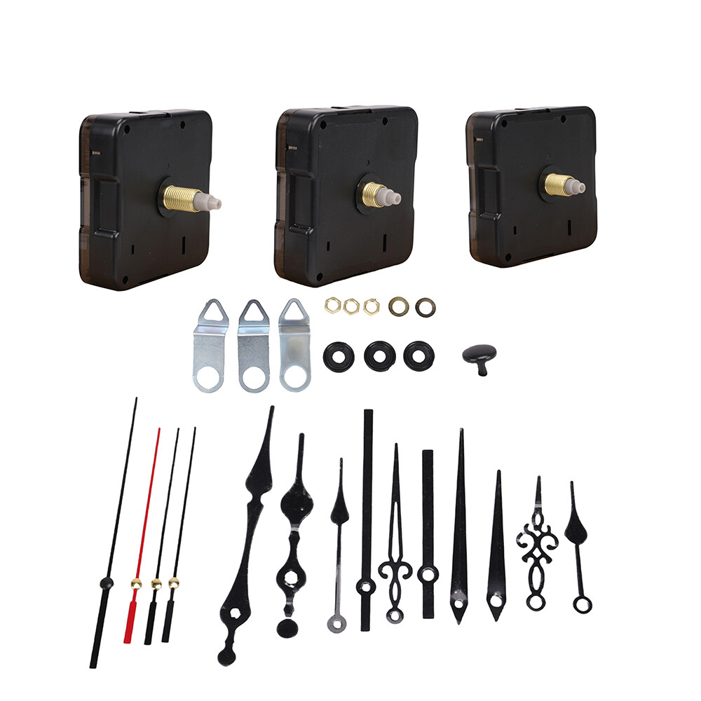 3PCS Silent Quartz Clock Replacement Movement Kit W/ 6 Style Hand for DIY Repair
