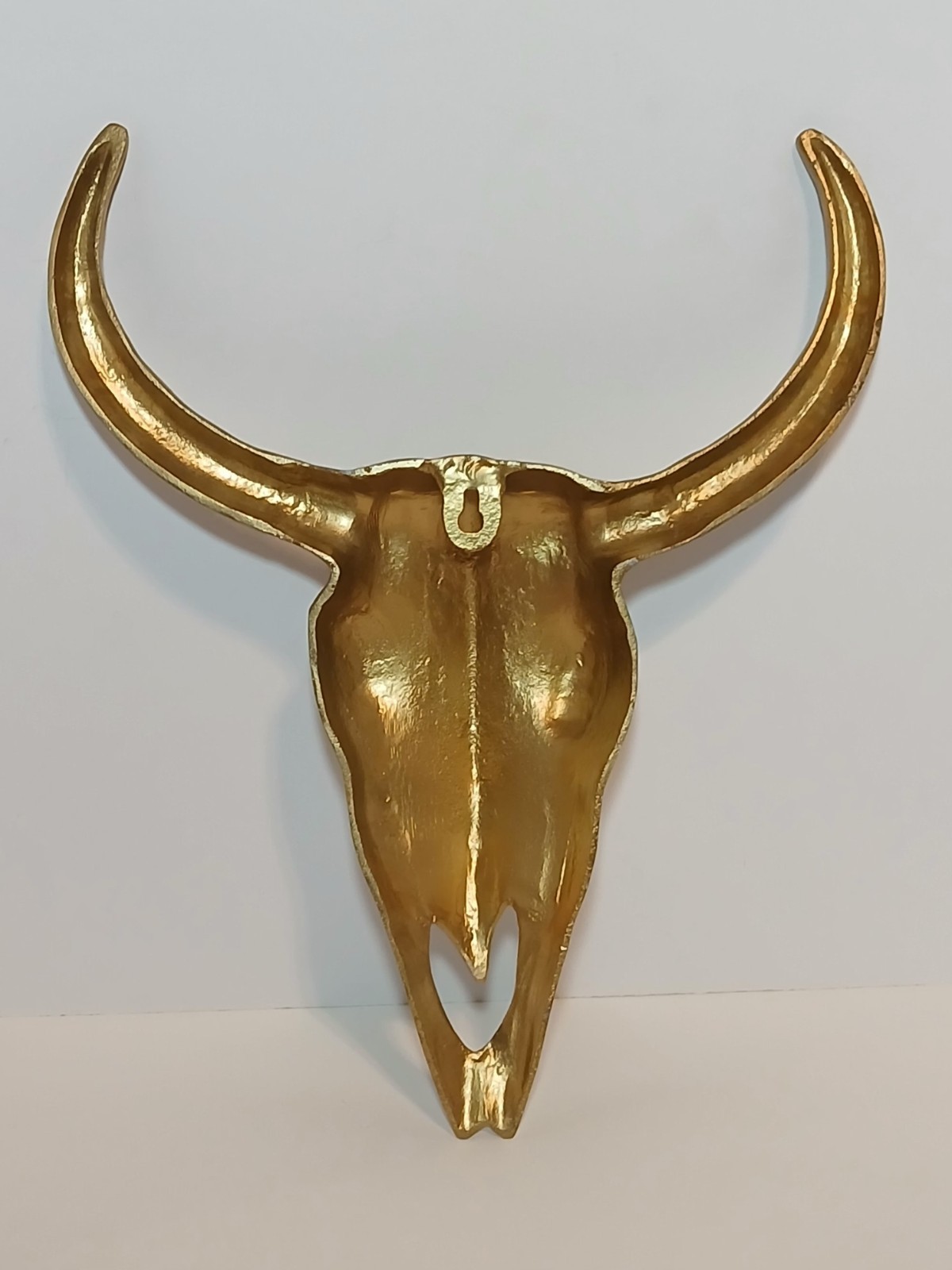 Western Americana Longhorn Skull Wall Decor Gold Tone 20” Steer Head Sculpture