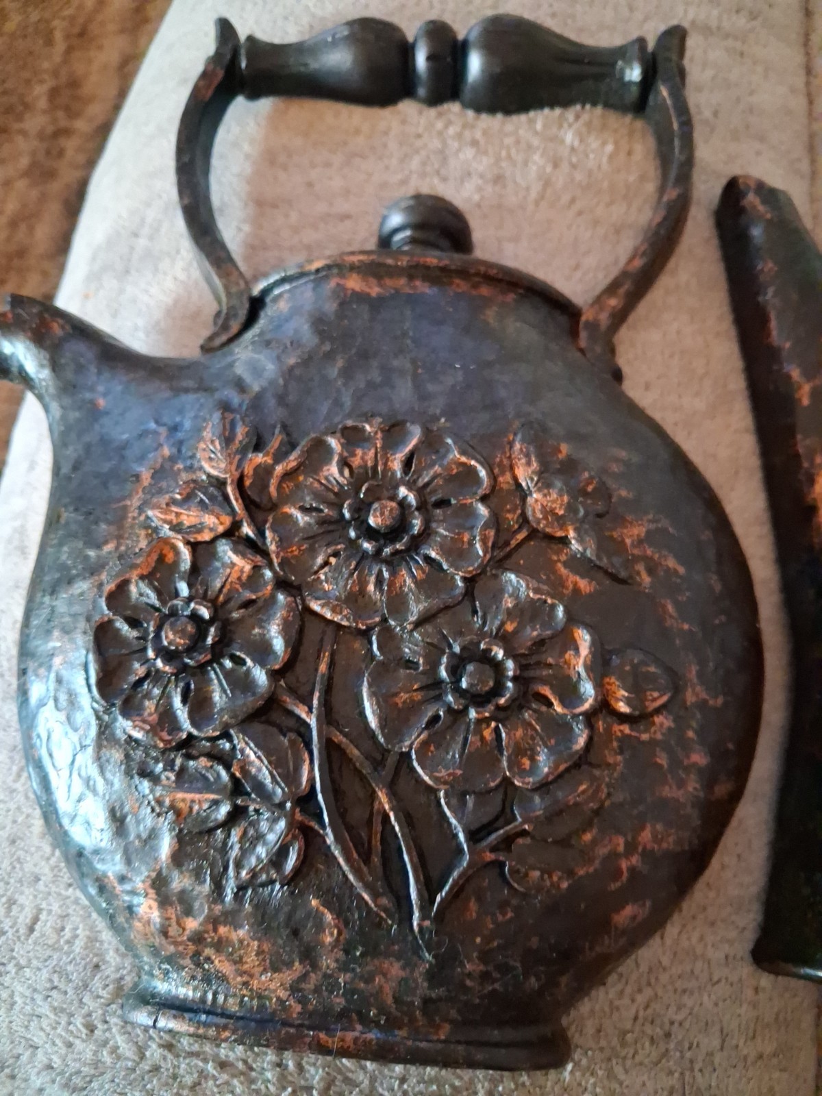 Vintage 1972 Homco Wall Decor Kitchen Copper Teapot- Coffee Pot Set Cottage