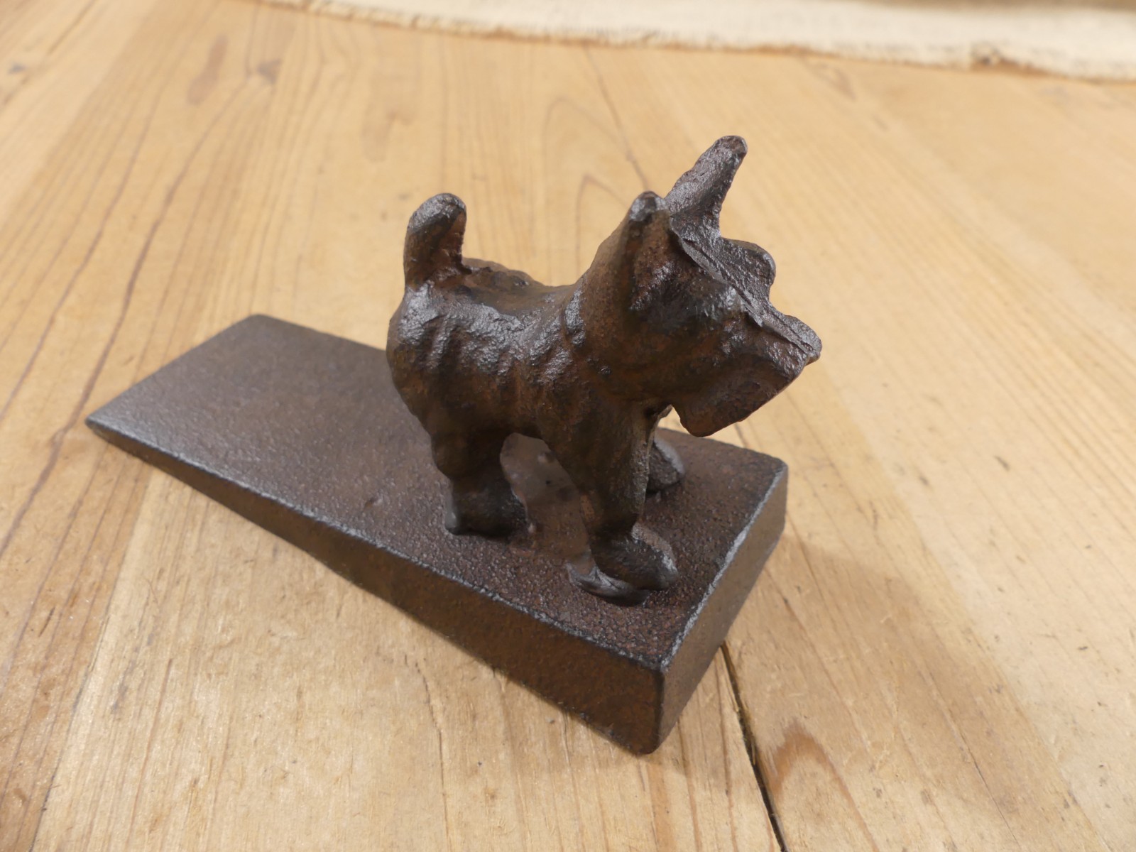 Cast Iron Dog Door Stop Jam Scottish Terrier Stopper Wedge Stop Rustic Decor