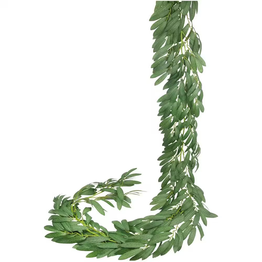 78 In. Green Artificial Willow Italian Ruscus Vine Artificial Foliage for Weddin