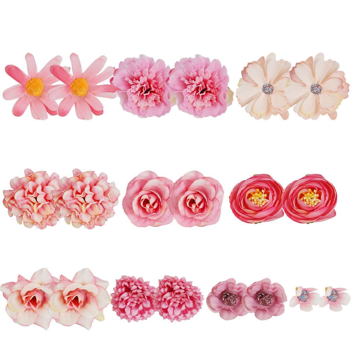 20X Womens Artificial Rose Head Flower Silk Bulk Wedding Party Decor 0.8-2.4in